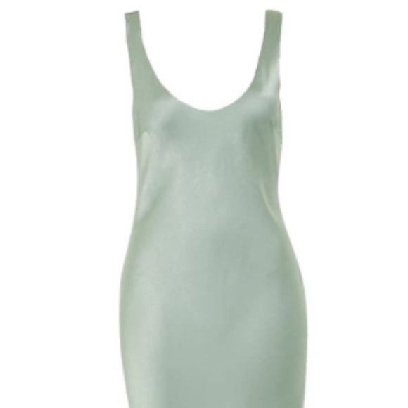 Topshop Sage Green Satin Dress - Picture 7 of 11